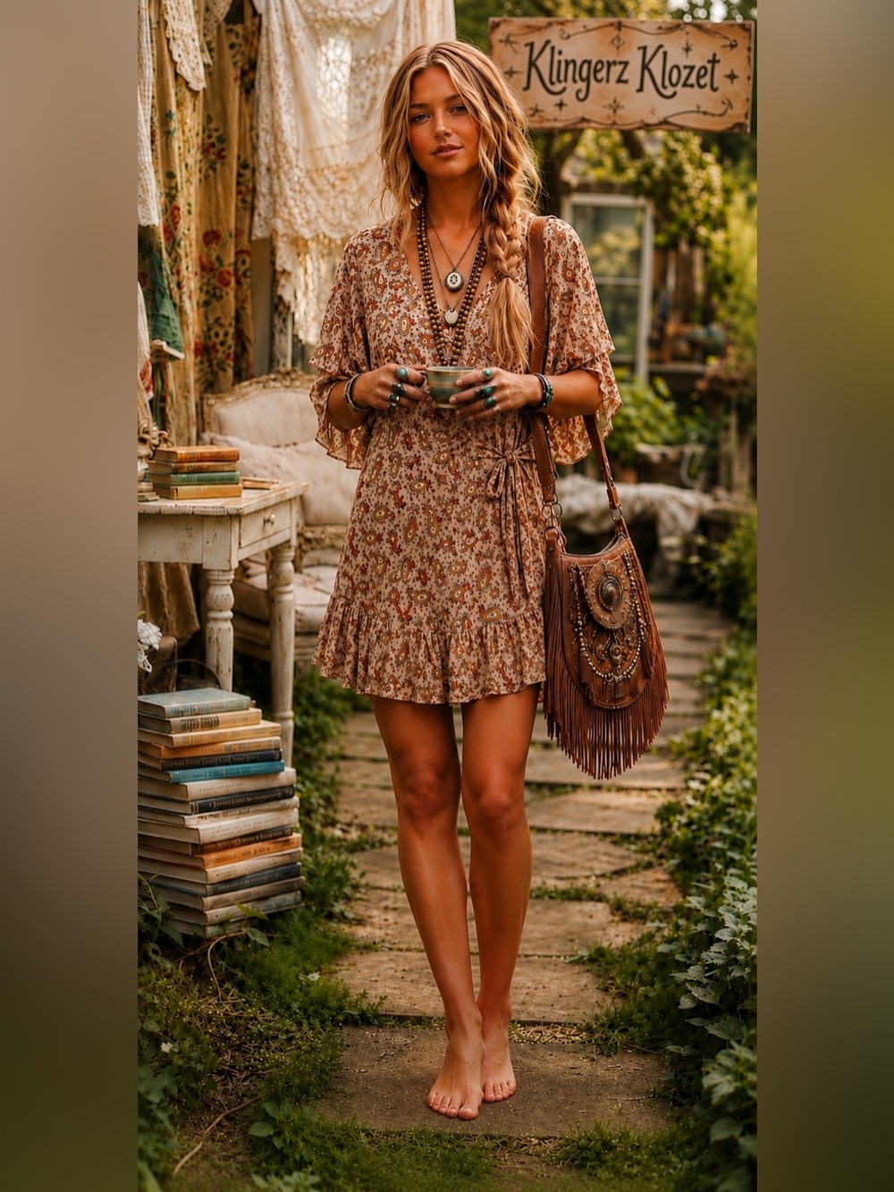 Floral bohemian Wrap Dress